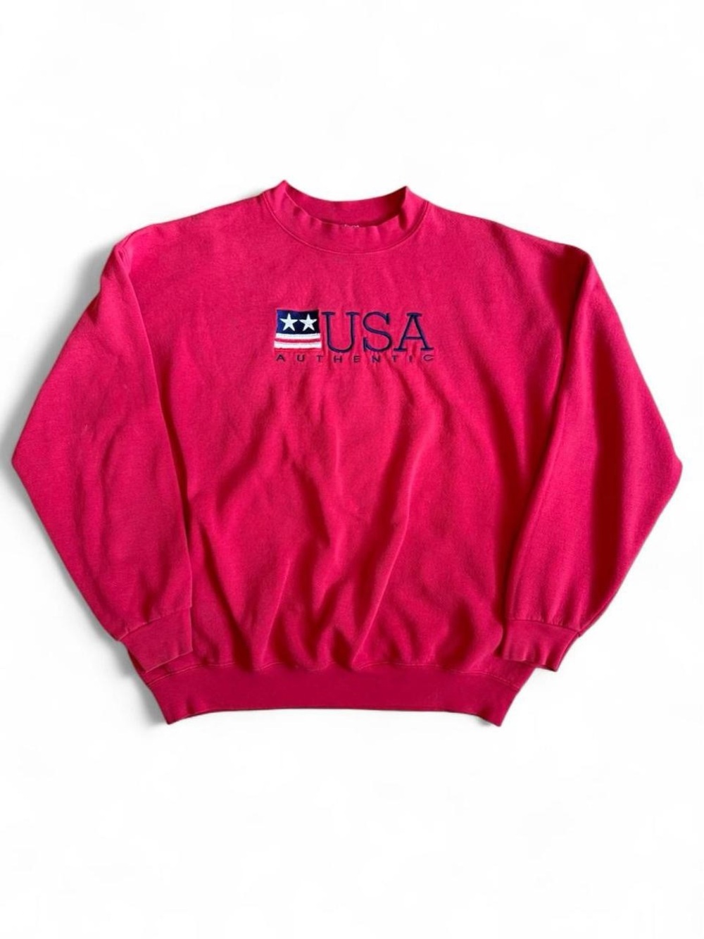 Bwear Red Crewneck Sweatshirt with Navy USA Embroidery